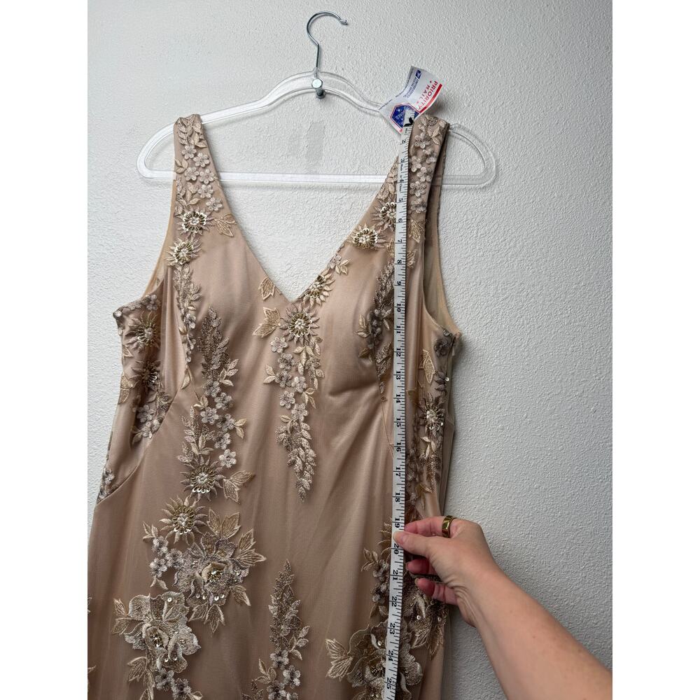 NWT Sue Wong Beaded Embroidered V-Neck Maxi Dress 16 - Picture 15 of 16
